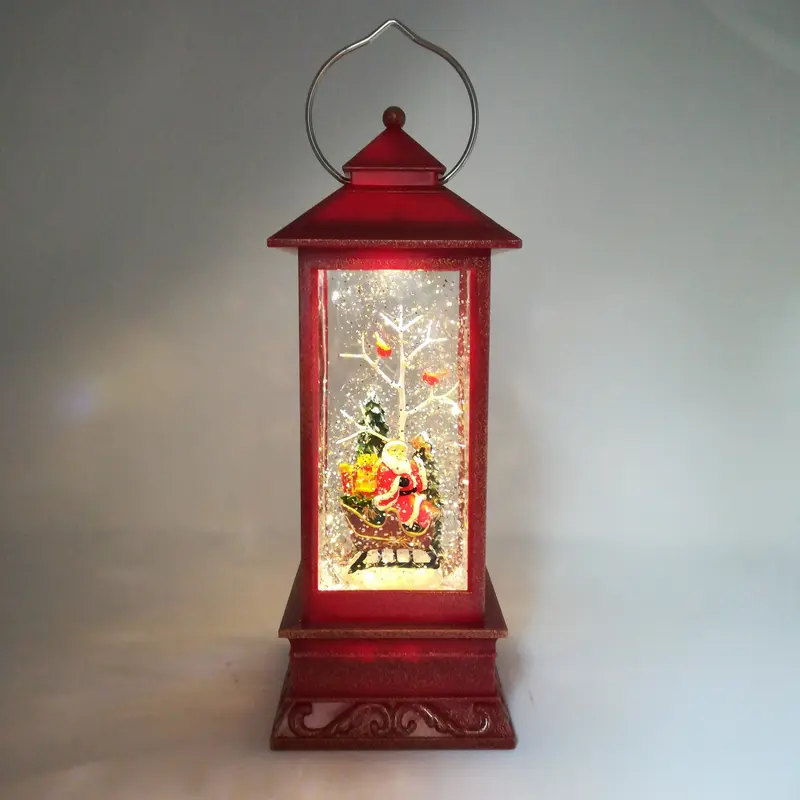 Lanterna con Glitter in movimento e LED con Babbo Natale