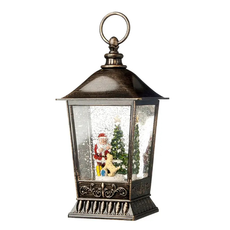 Lanterna con Glitter in movimento e LED con Babbo Natale