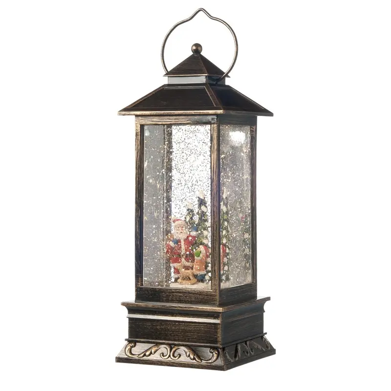 Lanterna con Glitter in movimento e LED con Babbo Natale