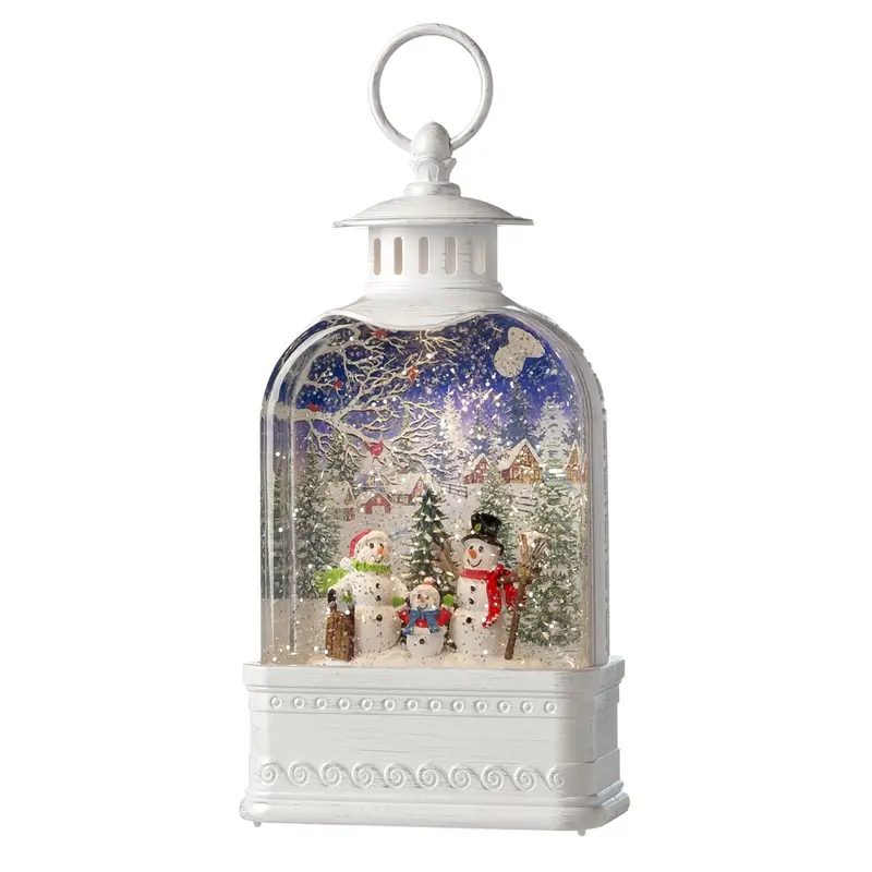 Lanterna con Glitter in movimento e LED con Pupazzi di Neve