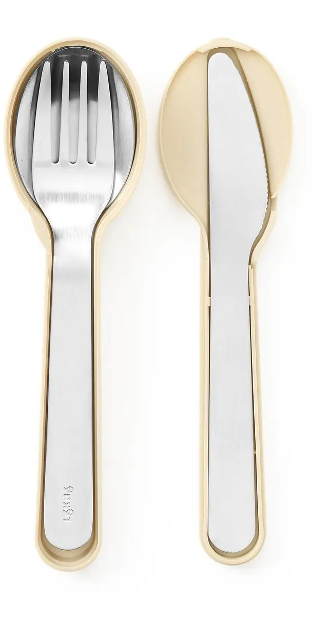 Lékué bestekset natural - met opbergdoosje - 3-delig - beige