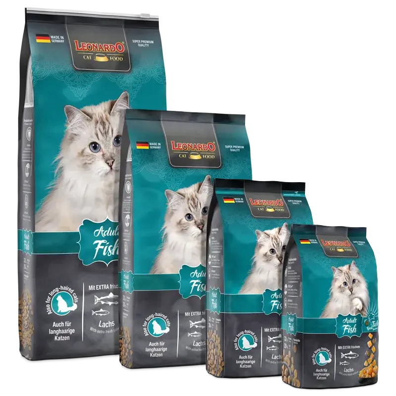 🐟 LEONARDO Adult Fish | Pienso para gatos adultos a partir de un año | Ideal para gatos de pelo largo
