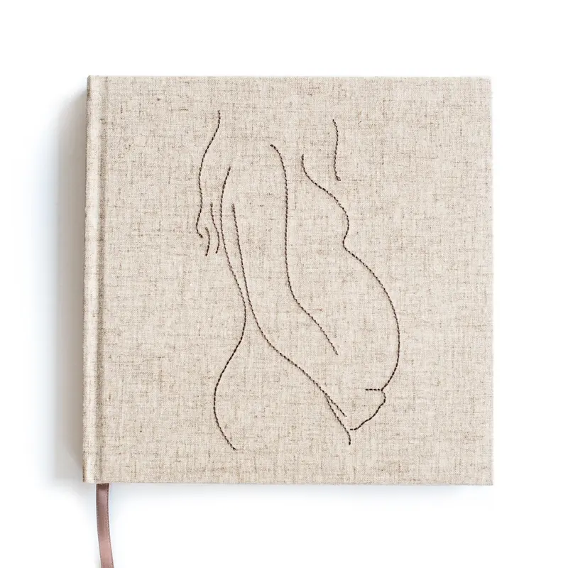 Leukigheidjes - zwangerschapsdagboek - negen maanden dagboek - linnen cover - stiksel