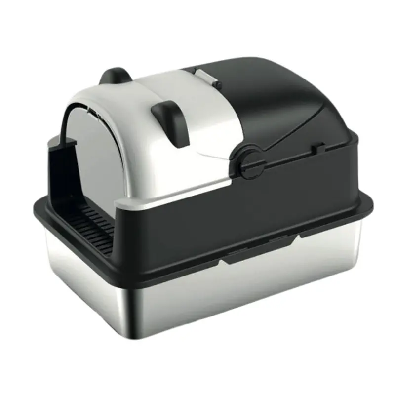 Ligo - Lettiera panda XL in acciaio inox per gatti