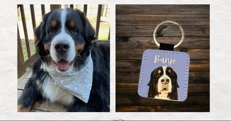 Llavero de Cuero Personalizado con Foto de tu MASCOTAS