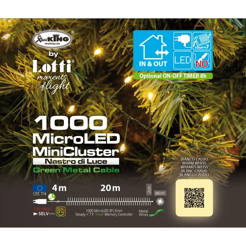 Luci natalizie cluster metal micro LED