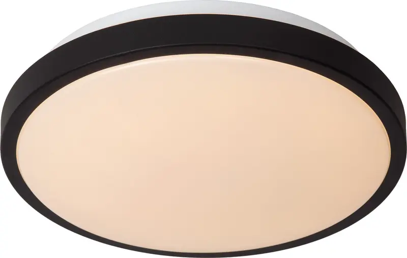 Lucide dasher - plafonnière (plafondlamp) badkamer - ø 29,3 cm - led - 1x12w 2700k - ip44 - bewegingssensor - zwart