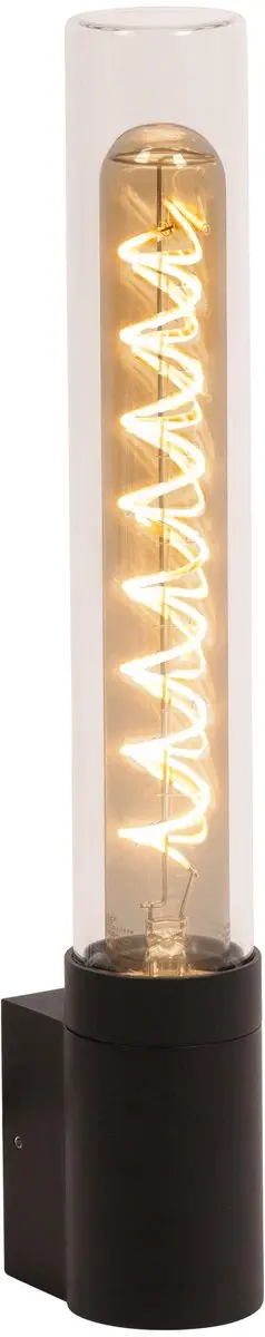 Lucide pilar - wandlamp binnen buiten - 1xe27 - ip54 - zwart - essential