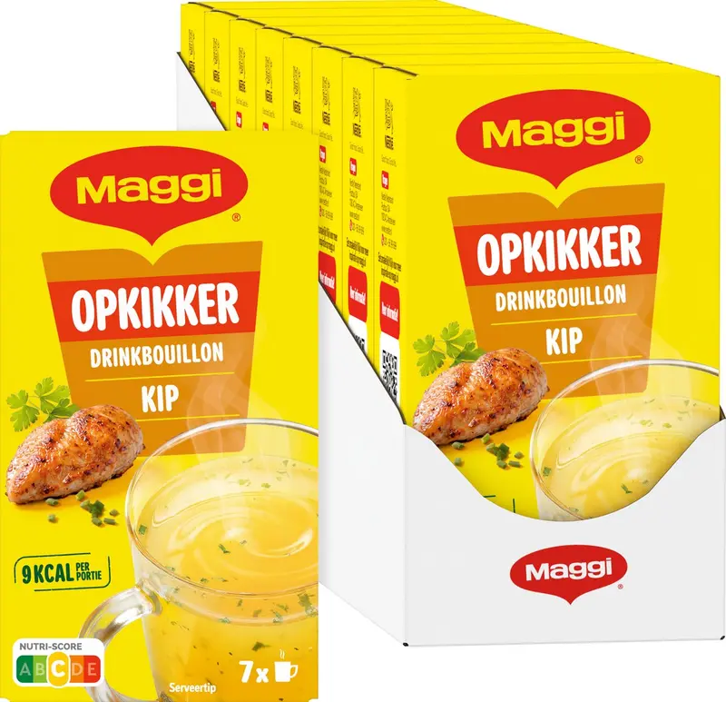 Maggi opkikker drinkbouillon kip 8 doosjes x 7 zakjes - voordeelverpakking