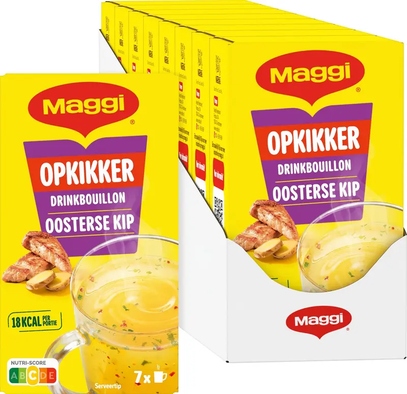Maggi opkikker drinkbouillon oosterse kip - 8 doosjes x 7 zakjes - voordeelverpakking
