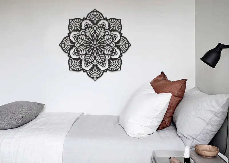 Mandala India | Figura geométrica | Decoración pared | Hecha en madera