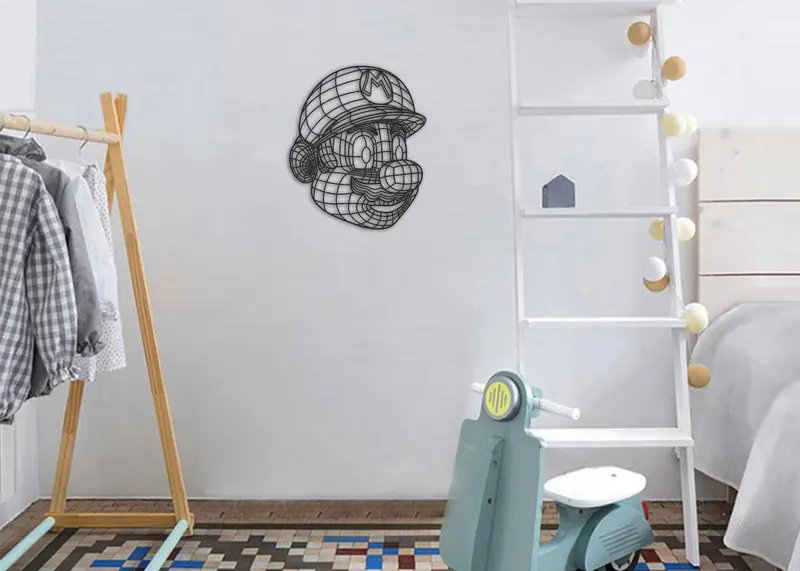 Mario | Figura geométrica | Decoración pared | Hecha en madera