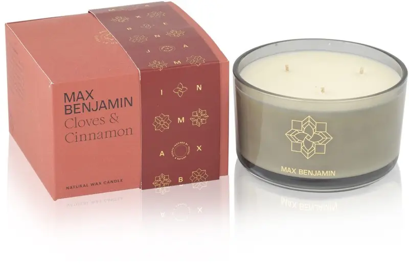 Max benjamin - geurkaars met 3 lonten - cloves cinnamon - 70 branduren