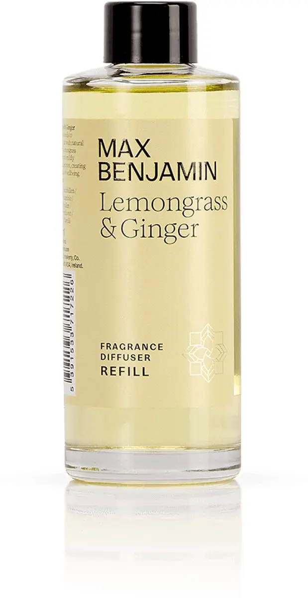 Max benjamin navulling voor geurstokjes 150ml - lemongrass ginger