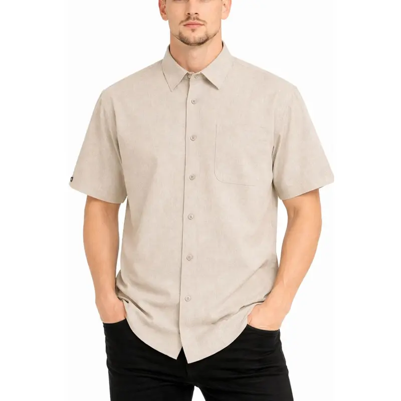 Melange Casual Short Sleeve Shirt