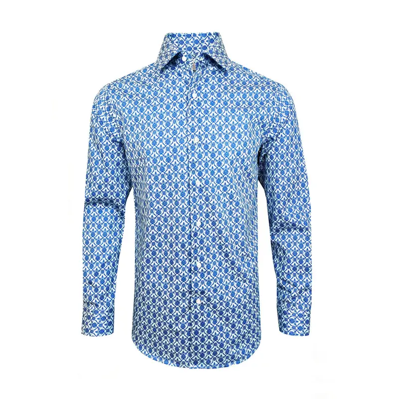 Men’s Blue Floral Print Shirt