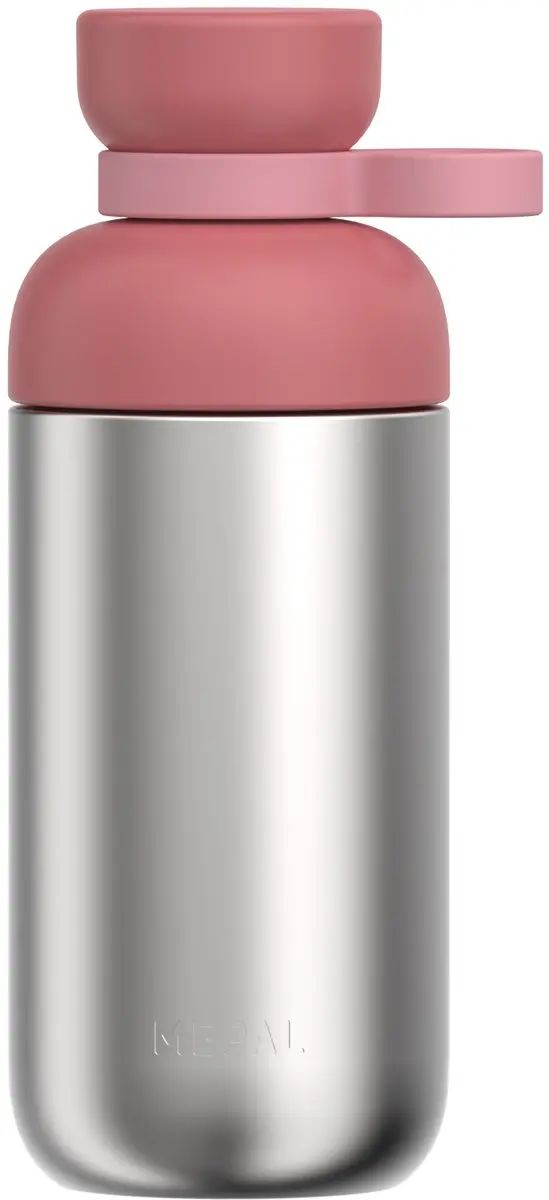 Mepal waterfles roestvrij staal vita - 500 ml - 2 openingen voor extra drinkgemak - drinkfles rvs - vivid mauve
