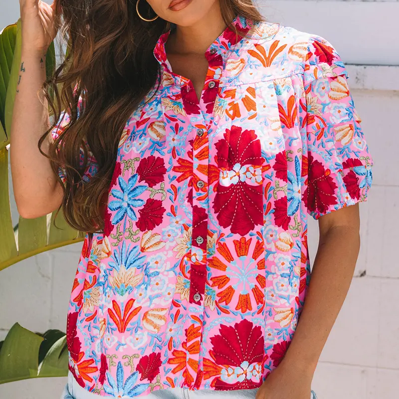 Mikaela Floral Pleated Shirt