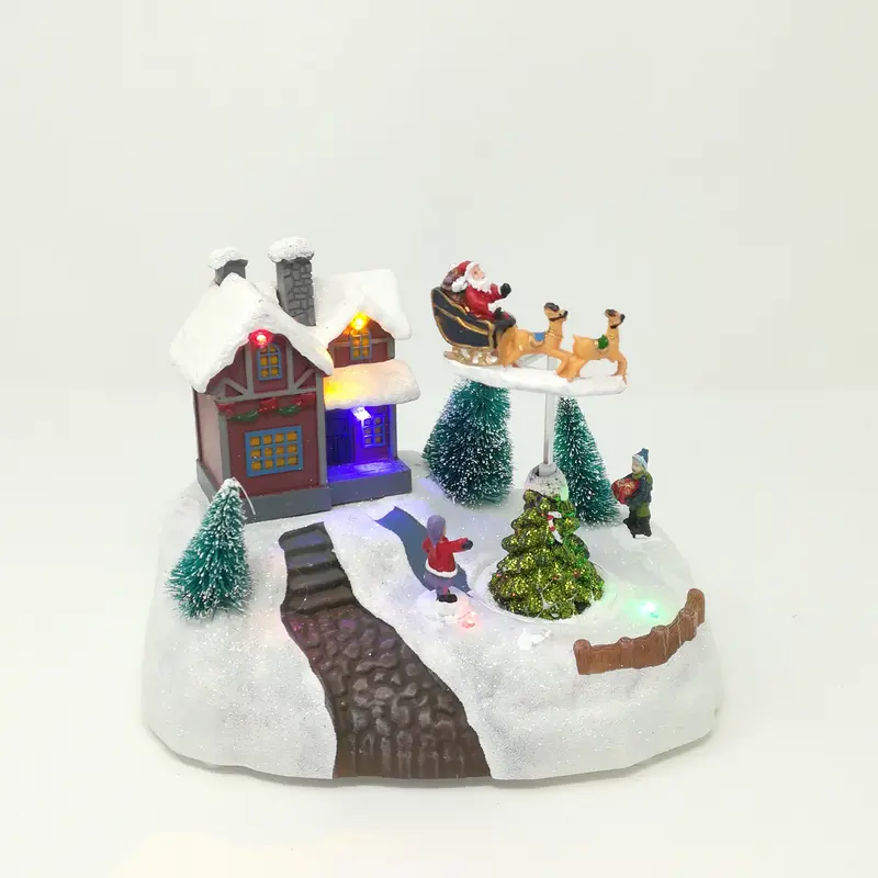 Miniatura con Babbo Natale sulla Slitta - Carillon con Babbo Natale