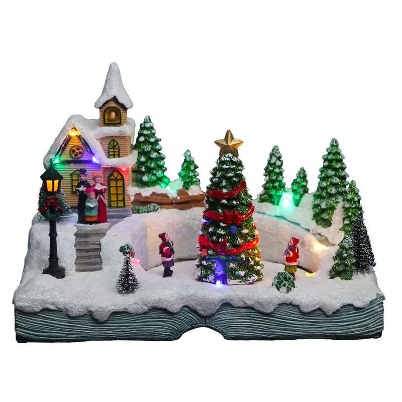 Miniatura Natalizia con Chiesa - Villaggetto di Natale