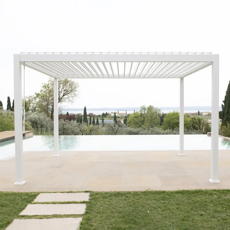 Mirador - Pergola bioclimatica in alluminio bianco