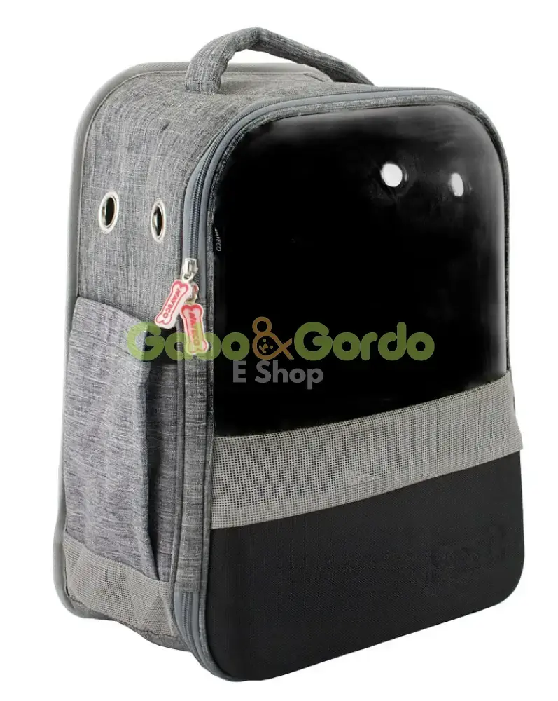 🎒 Mochila Nayeco para Mascotas con Ventana | Gris 30×23×43 cm | Hasta 8 kg