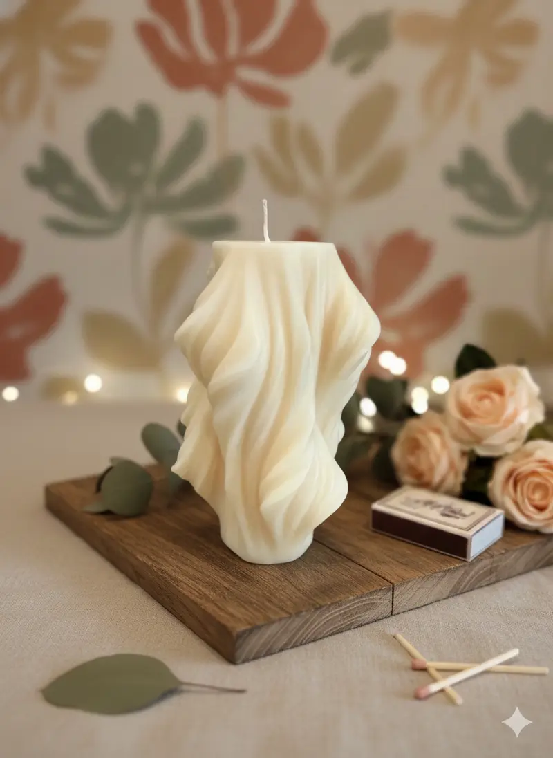 Modern Twist Candle | Contemporary Art Home Accent