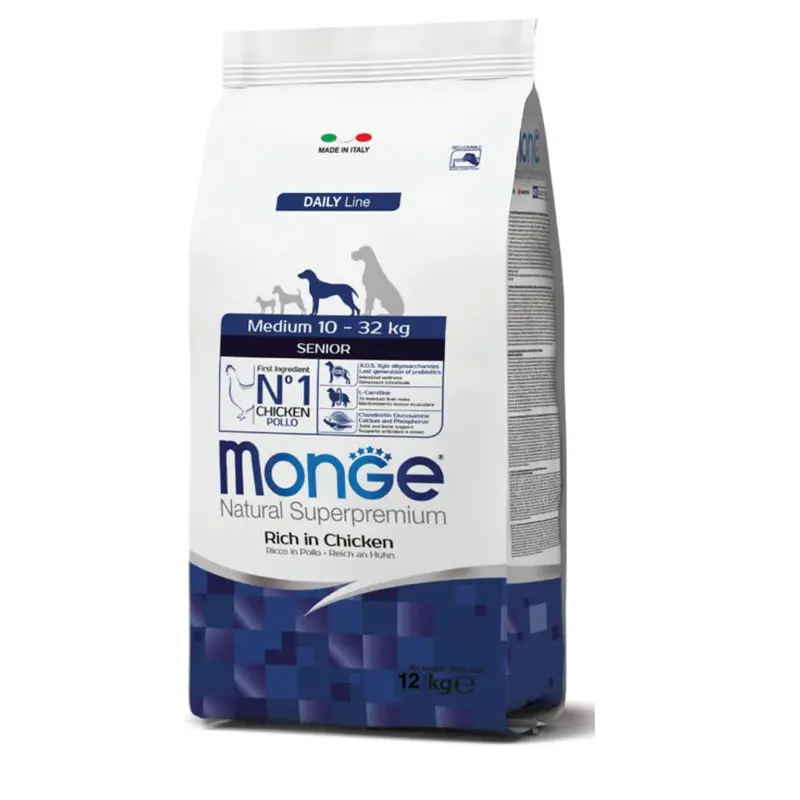 Monge – Cibo per cani senior medium al pollo 12kg