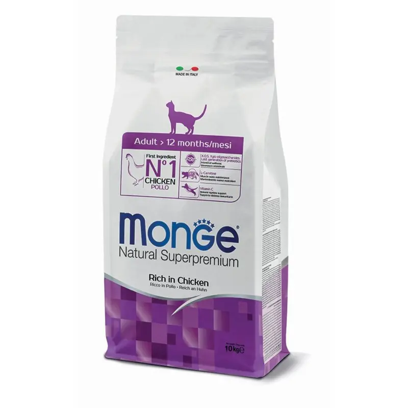 Monge – Cibo per gatti adulti ricco in pollo 10kg