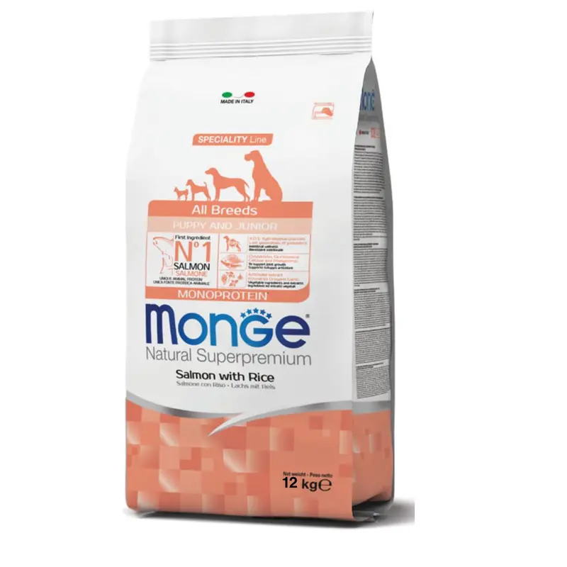 Monge puppy junior salmone con riso 12kg