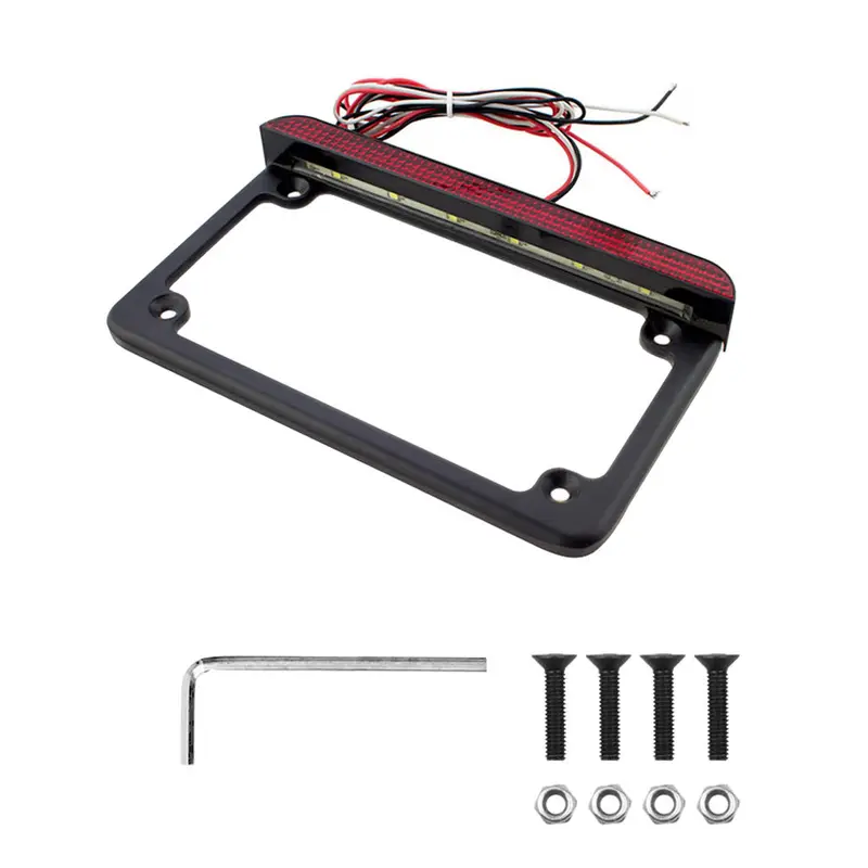 Motorcycle License Plate Frame Bracket With LED Brake Light Suitable For Harley-Davidson