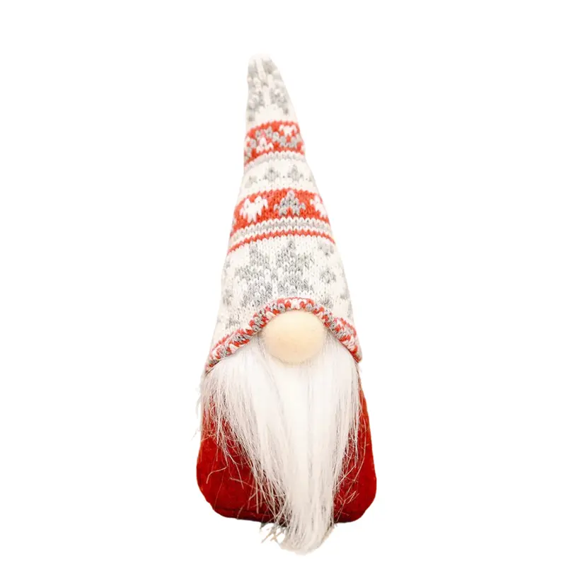 Muñeco navideño bosque – abuelito con gorro de copos de nieve