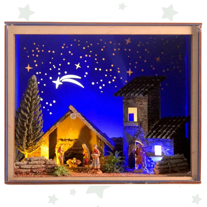 Nativity Box Natività 3,5 cm - Scena della natività presepe