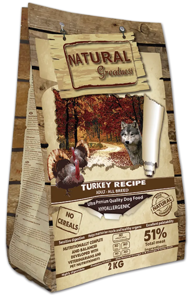 🦃 NATURAL GREATNESS Pavo | Pienso sin cereales para perros adultos con digestión sensible – Alta calidad y sabor natural