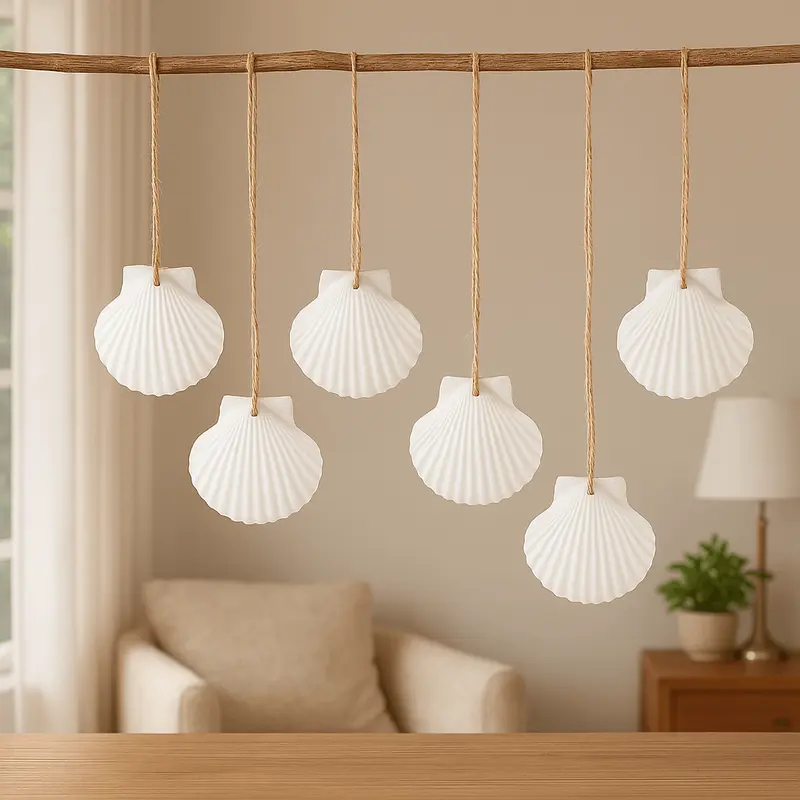 Natural scallop shell ornaments 16PCS for home decor
