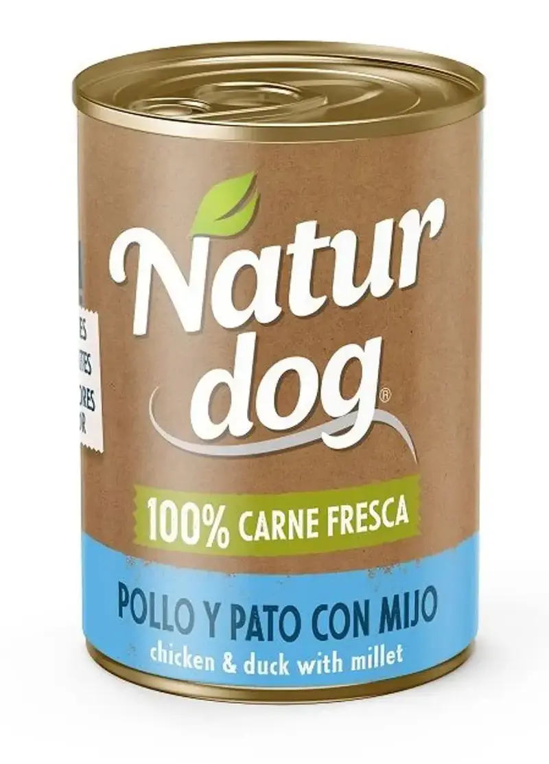 🥩 Naturdog Premium Pollo y Pato con Mijo - Light | Pack 6 x 400 g