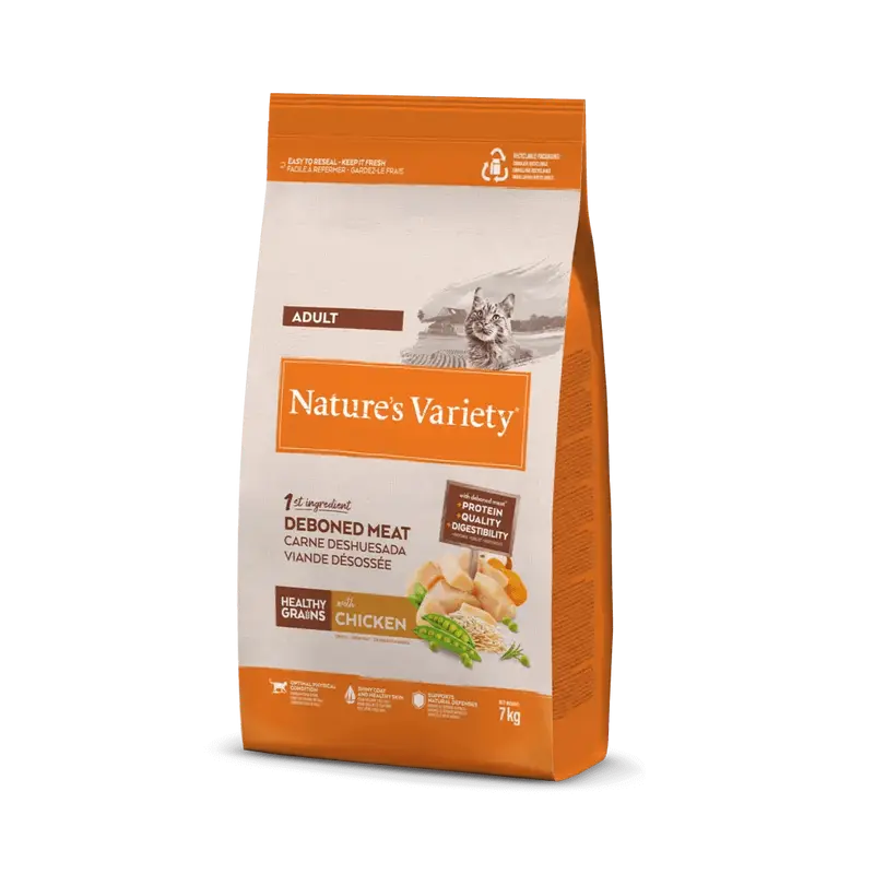 🐱 NATURE'S VARIETY Healthy Grain adult Pollo para gato adulto – Nutrición Natural y Equilibrada