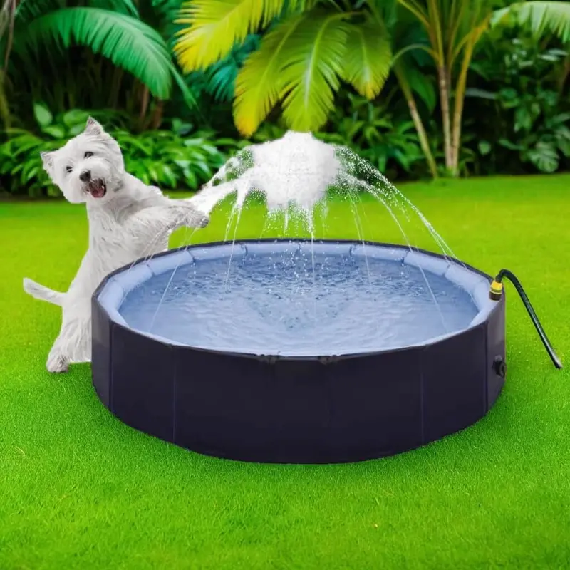 💦 Nayeco Piscina Splash con Chorros 2 en 1 para Perros | 80 cm y 120 cm