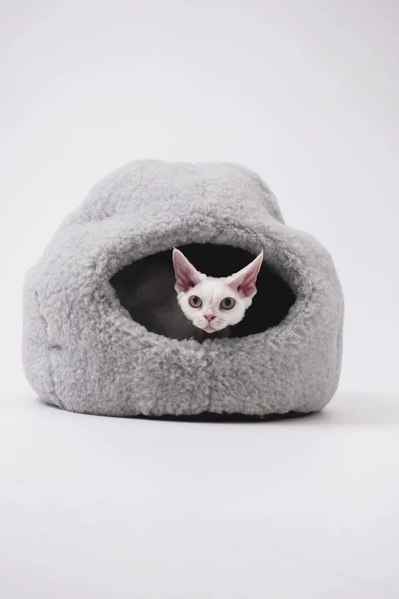 Nest Natural Woolen Pet Bed - Gray