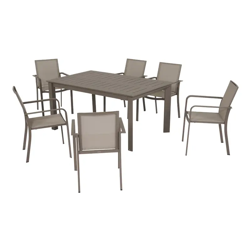 New Butterfly - Set pranzo da giardino in alluminio taupe