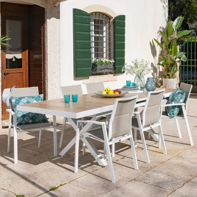 New Fusion 8 posti - Elegante set pranzo da esterno