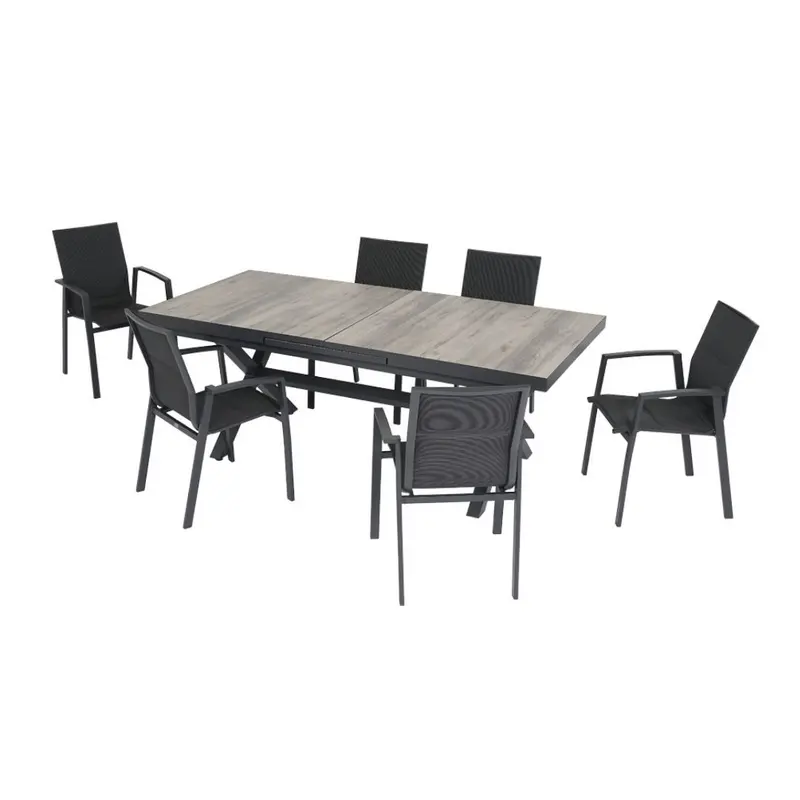 New Fusion - Set pranzo da giardino 8/12 posti antracite