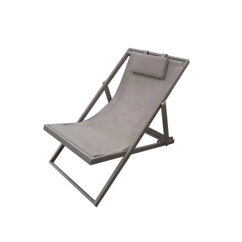 New Relax - Sdraio pieghevole in alluminio taupe