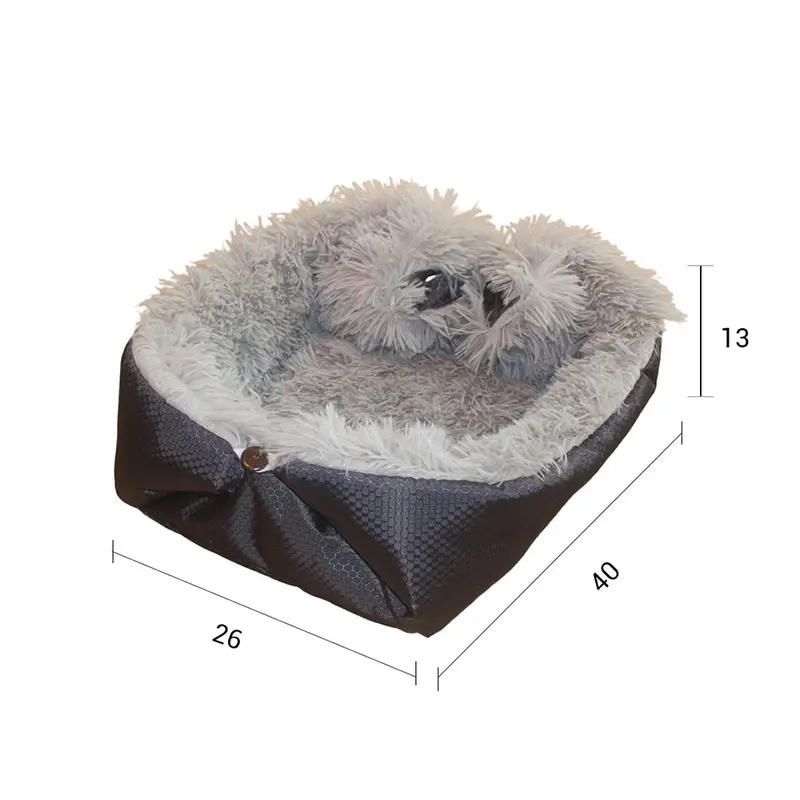 NNEAGS Black Dual-purpose Cushion Nest Cat Dog Bed Warm Plush Kennel Mat Pet Home Travel Essentials