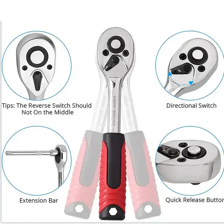 NNEDSZ 82-Piece Professional Automotive Repair Tool Set - 1/2 & 1/4 Drive Ratchets, Sockets, and Wrenches for Engine, Tire, and Spark Plug Maintenance