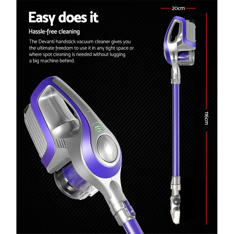 NNEDSZ Stick Vacuum Cleaner - Purple & Grey