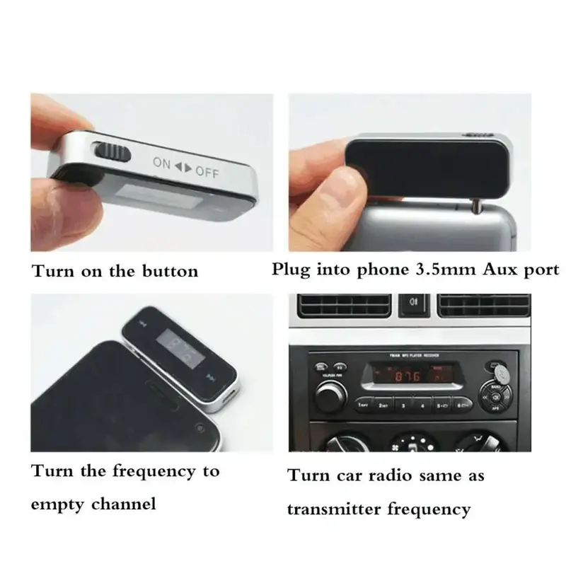 NNEIDS Mini Wireless Car Mp3 Player With 3.5Mm Audio Transmitter