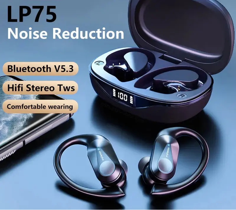 NNEOBA Wireless Bluetooth 5.3 Ear Hook Earbuds