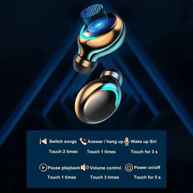 NNEOBA Wireless Earbuds 9D Stereo Sports Headphones