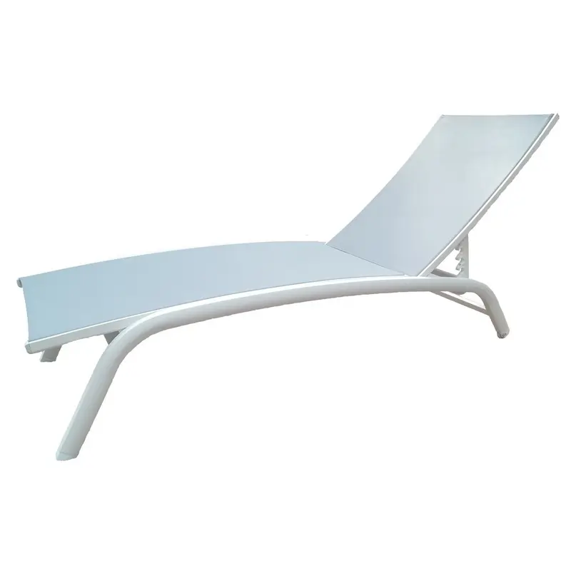Ocean - Lettino prendisole con ruote in alluminio bianco